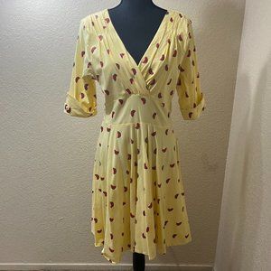 Unique Vintage Yellow Watermelon 1950s Dress XL/14